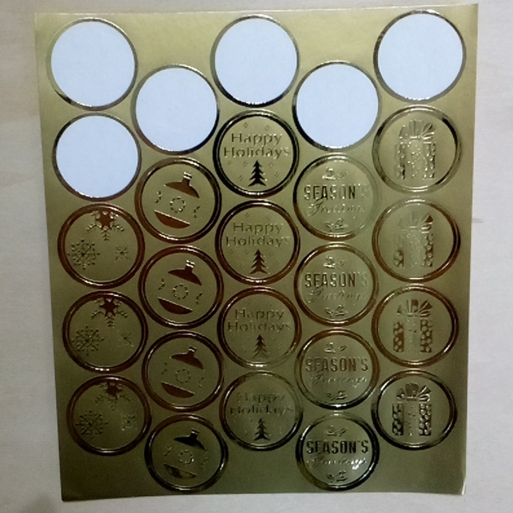 5/$15 Seals 19 Gold Foil Gartner Stationery Self Adhesive